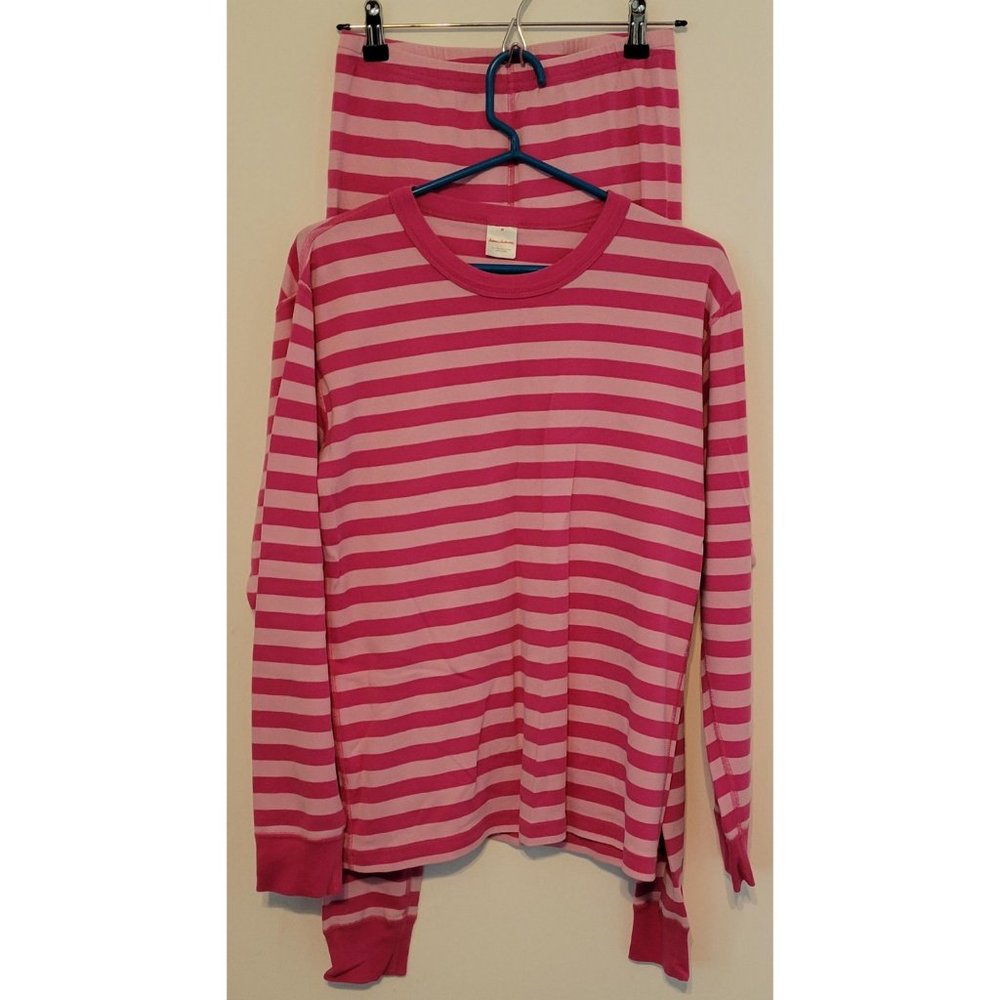 Hanna Andersson Pink Striped Long John Pajama Set